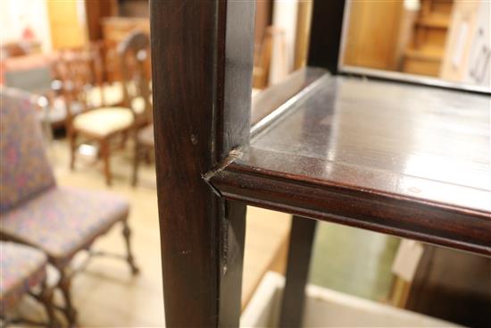 Two Chinese hardwood tables W.45cm and 41cm